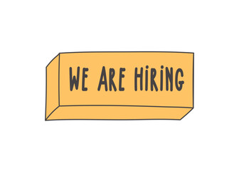 "We are Hiring" wrote in a modern computer key. Recruitment and employment Concept. Vector illustration template.