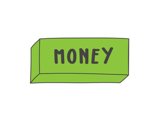 "Money" wrote in a modern computer key. Wealth Concept. Vector illustration template.
