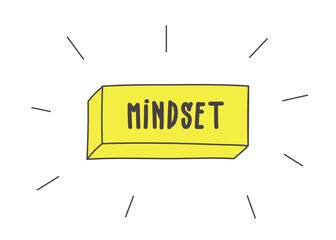 "Mindset" wrote in a modern computer key. Positive, health, and mental Concept. Vector illustration template.