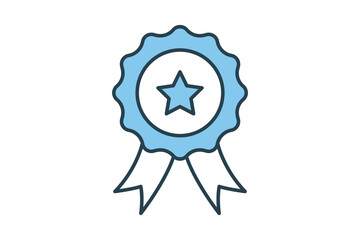 award medals icon. icon related to Champion, winner, success, reward. Flat line icon style design. Simple vector design editable