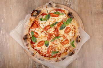 Traditional margarita pizza