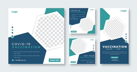 Medical vaccination Social Media Post for Online Marketing Promotion Banner, Story and Web Internet Ads Flyer