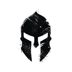 Spartan helm black grunge silhouette