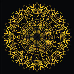 Runic scandinavian circle background