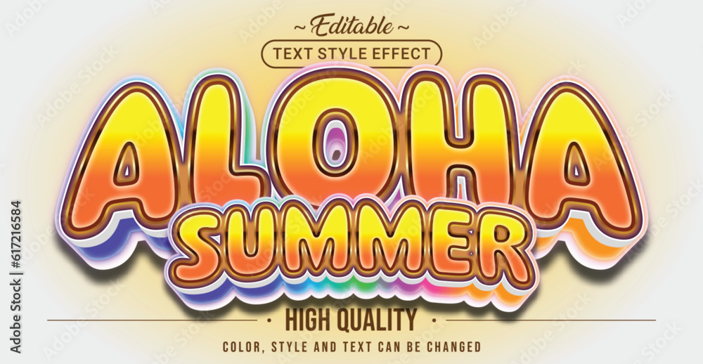 Poster Editable text style effect - Aloha Summer text style theme.