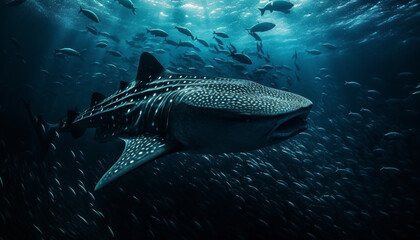 Red Sea majestic beauty in nature spotted whale shark swimming generated by AI