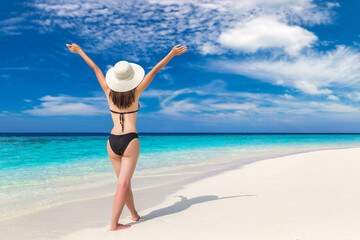 Woman at tropical beach