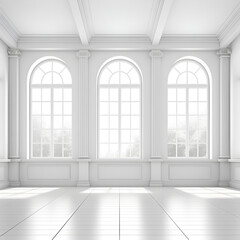 Fototapeta premium Abstract 3d white architecture interior for design, modern, contemporary, indoor