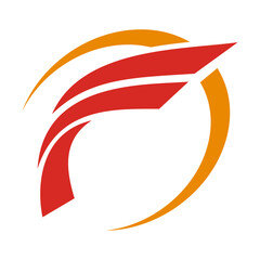 f letter swoosh logo template