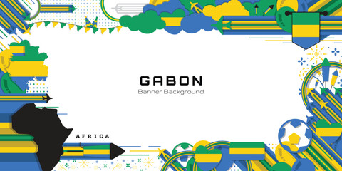 Happy Independence Day of Gabon, illustration background design, country theme