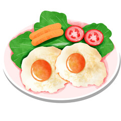 fried eggs with bacon