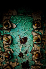 Fototapeta premium Paint Detail Triptych at the at the Fisher Body Plant in Detroit 02