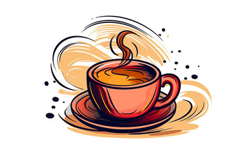 A cup of coffee isolated portrait AI generated
