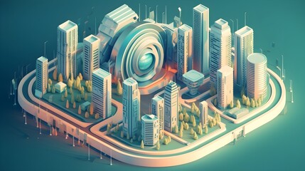 City of Tomorrow: A Futuristic 3D Vector Illustration Embracing the Essence of Urban Life