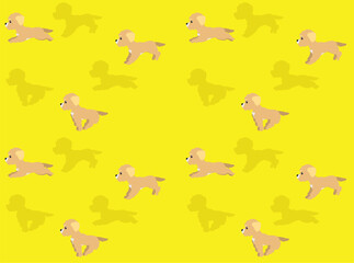 Animal Animation Goldendoodle Dog Cute Cartoon Seamless Wallpaper Background