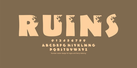 Numbers and letters vector design for logos and fancy lettering