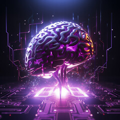 brain power futuristic purple