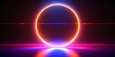 glowing neon circle generative ai