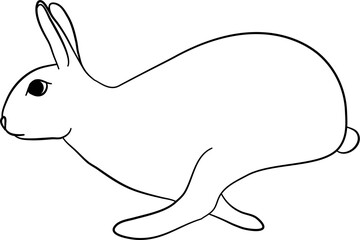 Running Bunny Outline Illustration Vector