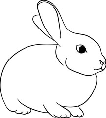 Rabbit Bunny Outline Illustration Vector