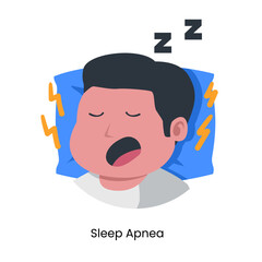 Sleep apnea man guy sleep with snoring with noise sound disorder respiratory sickness
