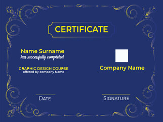 Certificate Design
**Full vectors.
***Editable color.
***CMYK color mode for print.
***Free fonts used.
*** 11.75 X 8.75 inches.
