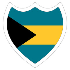 Bahamas flag shape. Flag of Bahamas design shape