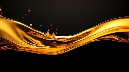 Fototapeta premium Luxurious, High Contrast Artwork – Golden Olive Engine, Oil Splash, & Cosmetic Liquid Illustrations, generative ai. 
