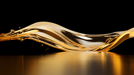 Luxurious, High Contrast Artwork – Golden Olive Engine, Oil Splash, & Cosmetic Liquid Illustrations, generative ai.	