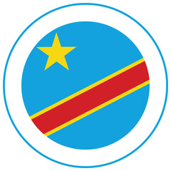 Democratic Republic of Congo flag. Democratic Republic of the Congo Round Flag