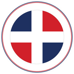 Obraz premium Flags of Dominican republic. Dominican flag design shape. 