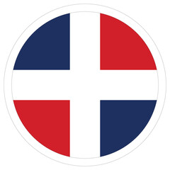 Obraz premium Flags of Dominican republic. Dominican flag design shape. 