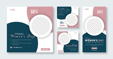 International Women Day Social Media Post for Online Marketing Promotion Banner, Story and Web Internet Ads Flyer