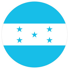 Honduras flag in round circlre shape. Flag of Honduras