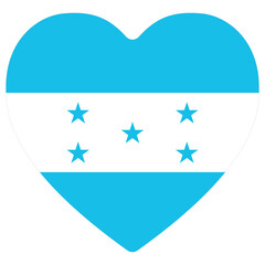 Honduras flag in heart shape. Flag of Honduras