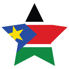 South Sudan flag. Flag of South Sudan design shape.