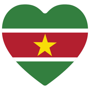 recommend clip art: Suriname flag in heart design shape. Flag of Suriname design shape.