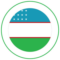 Flag of Uzbekistan. Uzbekistan flag in shape 