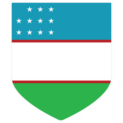 Flag of Uzbekistan. Uzbekistan flag in shape 