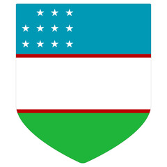 Flag of Uzbekistan. Uzbekistan flag in shape 