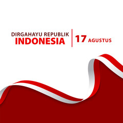 Fototapeta na wymiar August 17th. Happy Indonesian Independence Day greeting card. Vector illustration