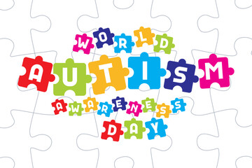 World autism awareness day illustration vector illustration