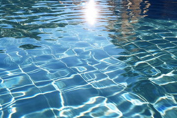 Obraz premium Abstract pool water surface and background with sun light reflection