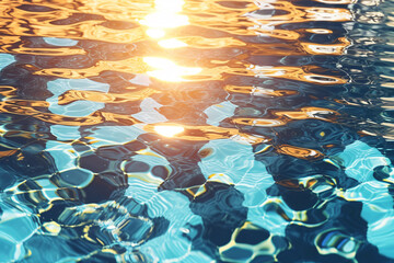 Abstract pool water surface and background with sun light reflection