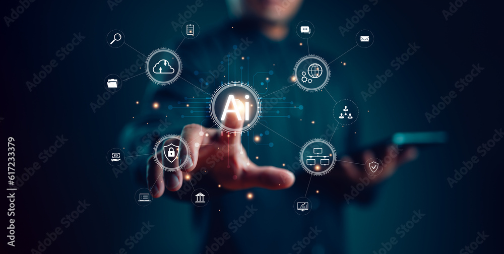 Leinwandbilder digital transformation technology strategy, success in cyber management through artificial intellige