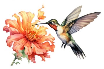hummingbird and flower