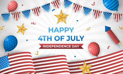 Fourth of July Independence Day of United States of America Festivity Background Vector illustration. Independence Day of United States of America 4th of July Festivity Background Concept