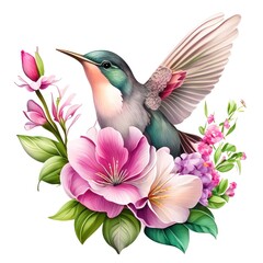 Obraz premium hummingbird and flowers