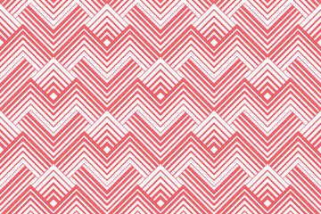 Abstract geometric pattern with stripes, lines. Seamless vector background. White and pink ornament. Simple lattice graphic design