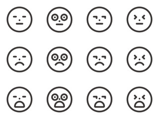 製品設計やアプリ開発やプログラミングに最適な、シンプルで使いやすい表情の絵文字アイコンセットNo.3